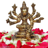 Brass 3-inch Varahi Devi Idol, Hindu goddess symbolizing creation and power, India origin