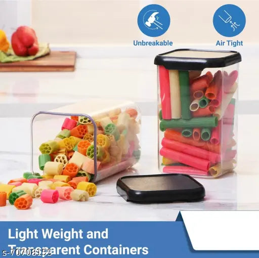Airtight plastic square containers for kitchen storage, pack of 12 with a lid, 1100ml capacity