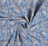 New Blue Double King TARAIN Collection Premium Cotton Blend Elastic Bedsheets with Floral Pattern & 2 Pillow Covers, 72x78+10 inches