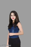 Denim sleeveless jacket, solid color, classy fashionable style for women and girls. India origin