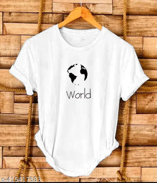 Printed polyester short-sleeve T-shirt combo (4pcs): M-XXXL, Indian-made, multi-size clothing on display rack