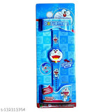 Doremon kids' digital watch with a face featuring both boy and girl characters, set against a blue background with music notes and the character's iconic red bow tie