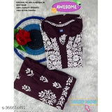 Embroidered Rayon Chikankari Straight Kurta and Palazzos, women's latest design