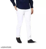 Men's Slim Fit Cotton Blend Jeans - White, versatile and comfortable slim fit jeans for a stylish look. Modern design suitable for casual or semi-formal occasions. High-quality fabric ensures all-day comfort. Pair with a solid color t-shirt or shirt for an effortless and trendsetting style. Sizes: 26 (Waist 28, Length 38), 30 (Waist 30, Length 38), 32 (Waist 32, Length 38), 34, 36. Origin: India