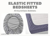 Orange polycotton striped fitted bedsheet (36x78 inches) with one pillow cover, elasticated for single bed (4-8 inch mattress), ideal for summer home decor or guest house