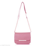 Pink leather crossbody sling bag