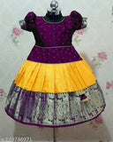 Embellished dupatta printed Lehanga Choli set for kids in cotton silk, short sleeves and various sizes from 12-13 years. Indian fashion for girls aged 1-15