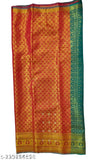 Red and green brocade silk saree