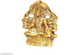 Golden finish Panchmukhi Hanuman statue, metal handcrafted for pooja & home decor, Afghan white metal with antique finish