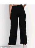Black women's bell-bottom trousers