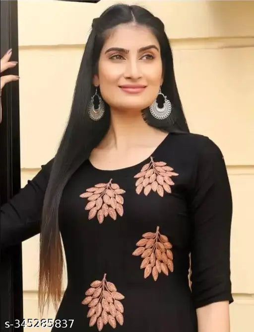 New rayon Kurta with plazo set for women and girls, solid acrylic three-quarter sleeves - trendy Indian fashion