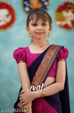 Art Silk South Indian lehenga for girls, long sleeved solid design with jacquard stitch, unstitched in sizes ranging from 0-3 Months to Free Size, originating from India