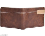 Brown faux leather men's wallet, regular size (5 card slots), ideal for gifting, solid design, high-quality classic accessory
