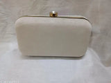 Beige satin clutch wallet, gold buckle closure, fashion accessory