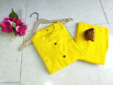 Women's cotton kurta Katha sets, solid color three-quarter sleeves with pants set, single size available (e.g., M, L, XL, XXL)