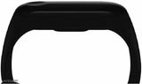 Digital watch with black strap and gray screen