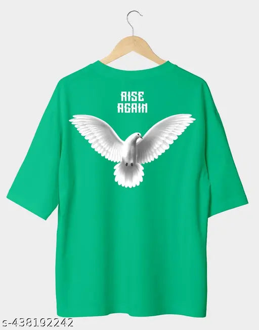 Cotton "RISE AGAIN" Motivational Half-Sleeve Tee, short sleeves, inspiring printed design. Perfect for men's fashion and fitness wear. Made in India