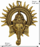 Ethnic aluminum Ganesh figurine, suitable for wall hanging. Indian-made decorative showpiece for Diwali, wedding, birthday or corporate gifts
