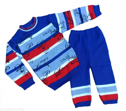 Wool printed sweater for boys, warm and cozy 12-18 months size from Flawsome Comfy Boys collection, India origin
