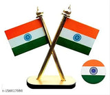 Indian steel-made, plastic-free car dashboard flag, ideal for desk, table, and gifting