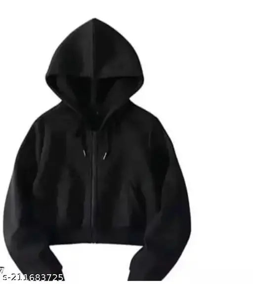 Solid-colored fleece long sleeve top by ceop huddy for women, made in India (XS - bust 32in, length 24in)