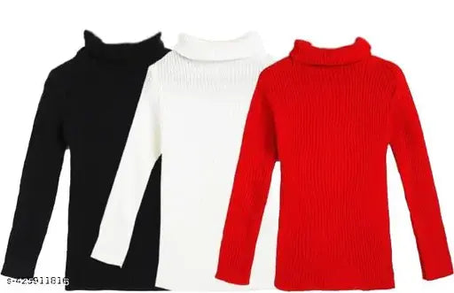 FRAKAL Unisex Winter Woollen Full Sleeve High Neck Sweater|Skeevy_Pack of 03(Multicolour)