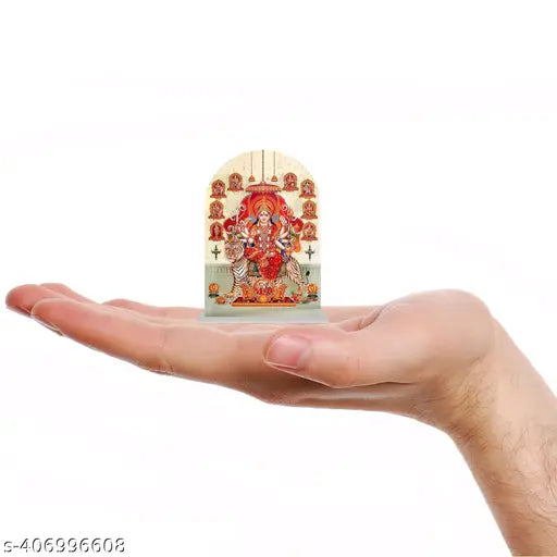 Plastic Navdurga idol, Indian religious figure sculpture, 4cm x 10cm x 10cm dimensions
