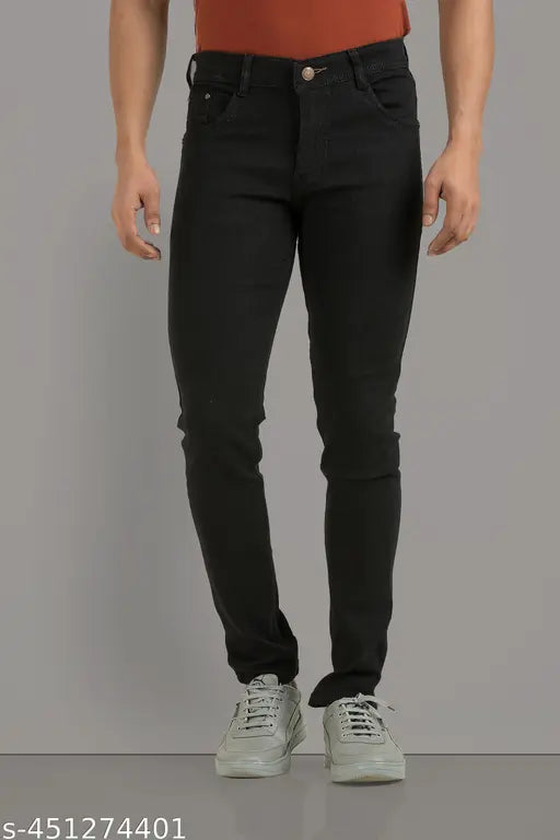 Men's solid denim jeans, size 30 (waist 30 in, length 42 in, hip 38 in), Indian made