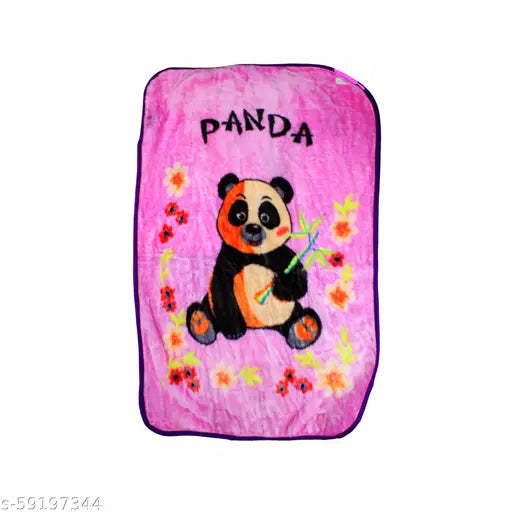 Polyester animal print baby blanket, soft and cozy for mild winter, ideal for newborns (180 thread count, 40x27in), made in India