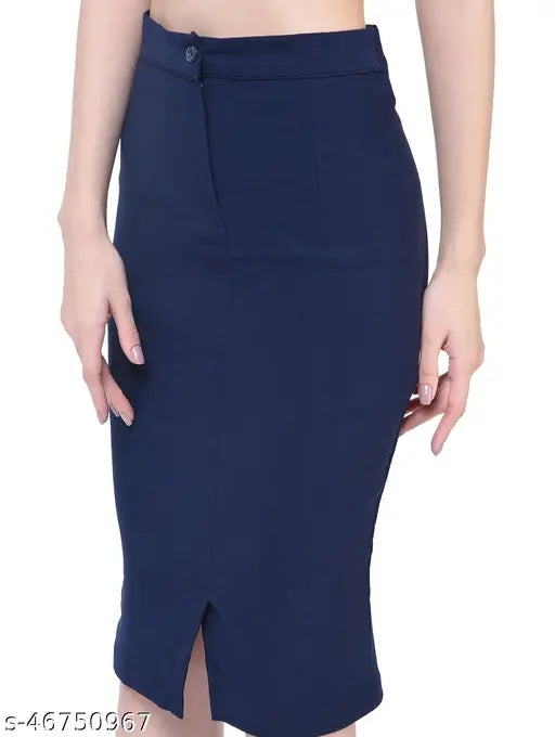 Cotton blend solid western skirt for women, casual and unique with a 24-inch length and various waist sizes from 28 to 38 inches, Indian origin