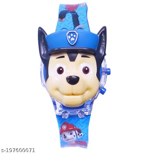 3D Action Figure Paw Patrol Face Based Toy Design Digital Glowing Watch with Disco Music and Blinking Lights for Kids | for Boys Girls- Good Birthday Return Gift