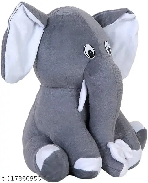Grey elephant stuffed toy from Koocart, multicolor design for children aged 2-4, perfect addition to a child's play area