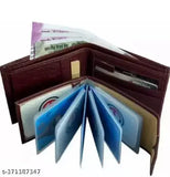 Faux leather men's wallet, fashionable textured design, features 5 compartments. Free size (L10cm x W10cm), origin India
