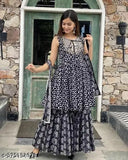 Black embellished sharara lehenga, embroidered floral design