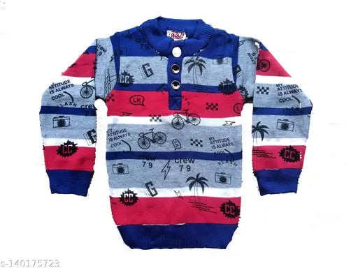 Multicolour woolen sweater for boys, soft and fashionable, 3-4 years size