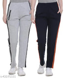 Gray and black track pants