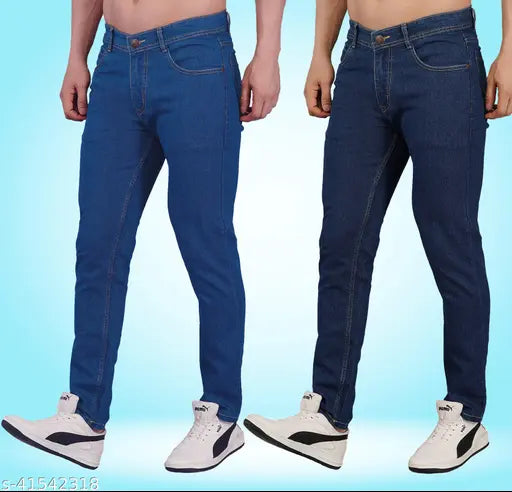 Dyed/washed Nivasu Blue Jeans Combo - lightweight, comfortable denim for summer, 2-piece set (N), size 28