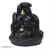 Handcrafted Indian resin Adi Shankara incense holder featuring Lord Adiyogi, Mahadev, Shiv decorative showpiece with 11 free backflow incense cones
