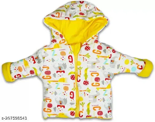 Cotton unisex reversible toddler hooded jacket, printed net pattern, lightweight and soft, machine washable
