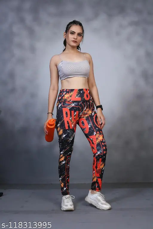 Stylish printed net Lycra DRYFIT high waist ladies jeggings, premium quality tights with 36" ankle length, M-XXXL sizes
