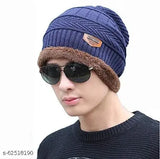 Winter woolen bannie cap with neck warmer & scarf - premium quality knit for men/women. Soft nylon, self-design pattern, one size fits most. Perfect for stylish warmth in winter