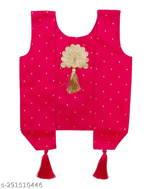 Silk lehenga-choli set with net dupatta for girls, fully stitched and embellished, Indian traditional wear