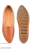 Stylish brown women's slip-on ballerinas (PU), Indian-made for bellies (BROWN)