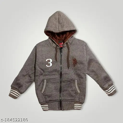 Light brown cotton sweatshirt for kids - cool style and impressive junior fashion. Made with quality materials in India