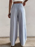 Light blue high waist trousers for women