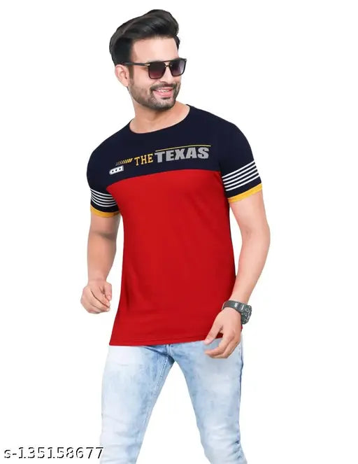 Darksoul men's short-sleeved printed cotton t-shirt (M: 38in/28in, L: 40in/29in, XL: 42in/30in), Indian origin