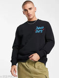 Black and Blue Cottonblend Slim Fit T-shirt with full sleeves and printed design for men