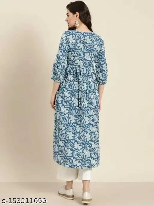 Rayon printed kurti and palazzo set for daily wear, three-quarter sleeve, pack of 2, India-made