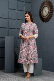 NFH floral print Aline kurti, premium cotton three-quarter sleeve, Indian designer new launch, crocheted lace sleeves