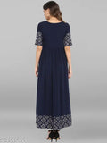 Navy, lace long dress